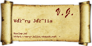 Véry Júlia névjegykártya